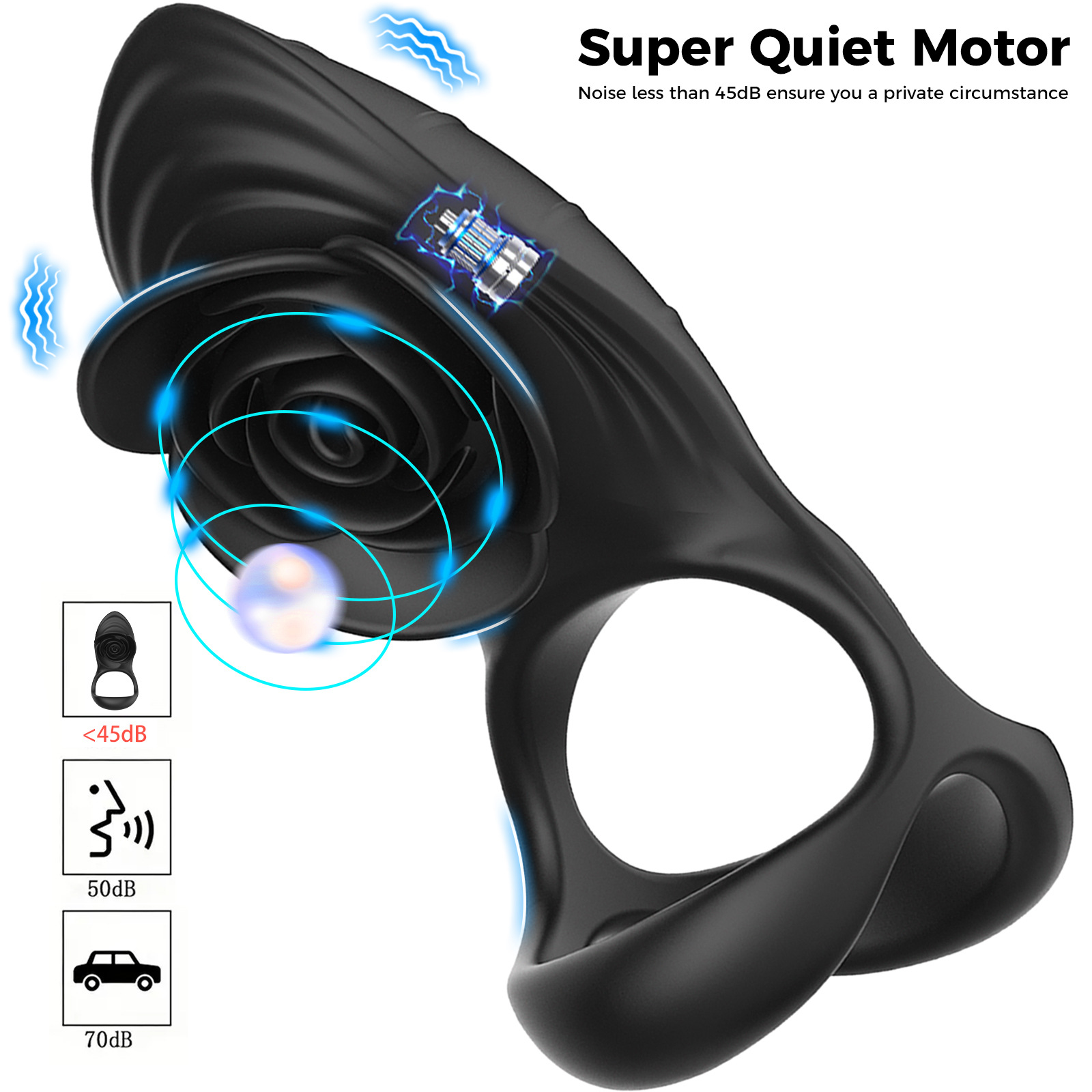 Anello di bloccaggio Hot Rose con telecomando wireless per adulti, per flirtare e ritardare_voghion.com