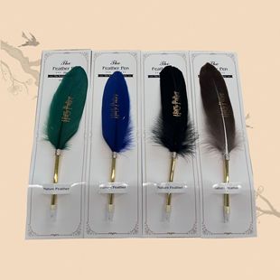 European Retro Creative Solid Color Feather Ballpoint Pen Business Enterprise Christmas Gift Source Manufacturer Wholesale Promotion