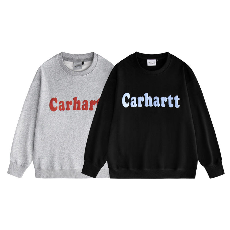 Cross-Border Carhartt New Trendy Brand Men and Women Couple Pure Cotton Fashion Foam Printed Carhartt Long-Sleeved Sweatshirt