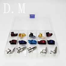 15件/盒不锈钢赛璐璐食指拇指指套弹指套吉他拨片赛璐璐颜色随机