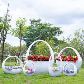 大型抽象玻璃钢花盆雕塑户外小区售楼部草坪公园林景观装饰品摆件