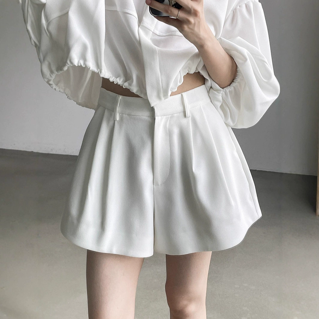 Сухие журавли весной и летом ретро дизайн широкий фонарь брюки повседневные свободные тонкие шорты для женщин