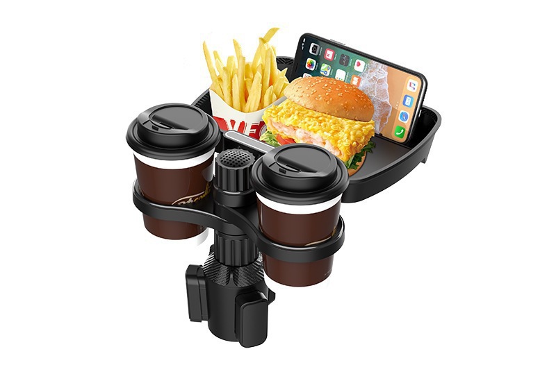 360-degree rotating car tray for drinks, coffee, burgers, water cups, and small dining table tray