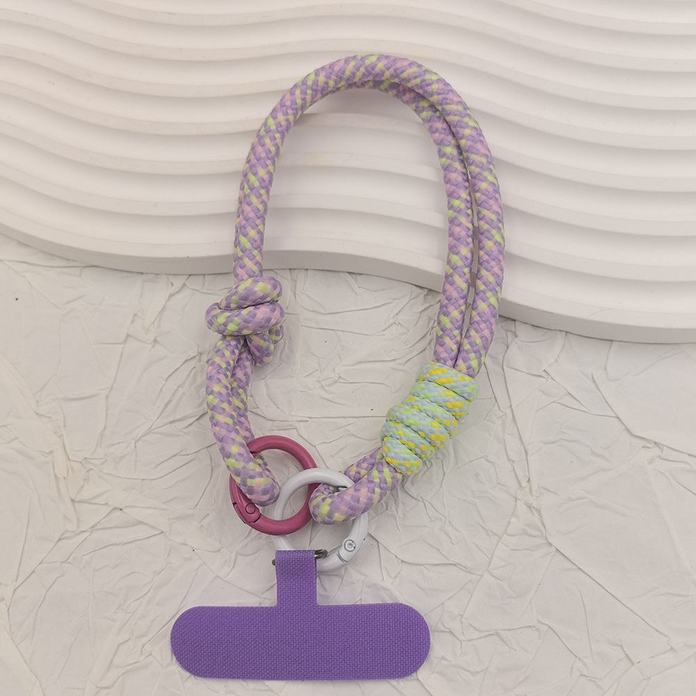 Tendencia color de contraste flor cordón de teléfono móvil colgante de carcasa de teléfono móvil cuerda tejida a mano cuerda de muñeca fuerte y duradera cadena corta para teléfono móvil