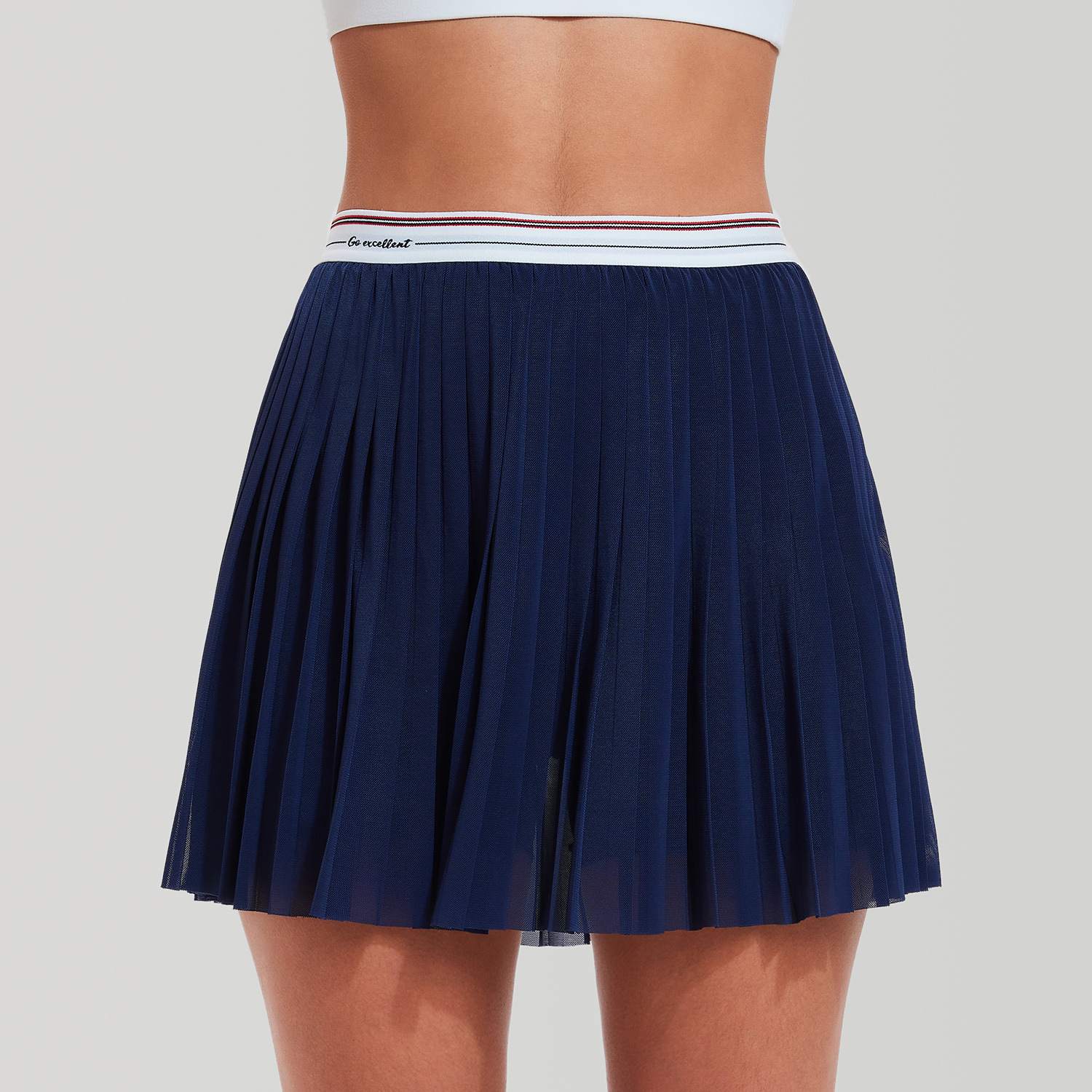Falda de malla azul marino