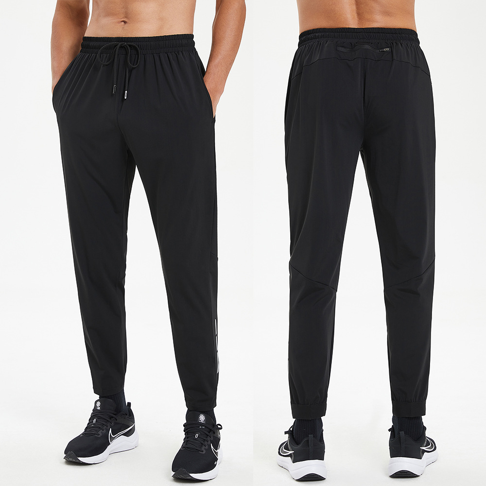 Pantalones deportivos de verano para hombre Lulu, pantalones largos de running transpirables de secado rápido, de seda helada elástica, para fitness, dropshipping transfronterizo