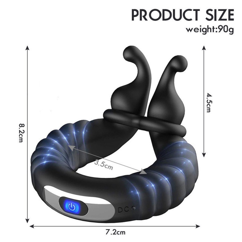 Rechargeable 10-Frequency Vibrating Silicone Lock Ring with Remote Control — detail image 2