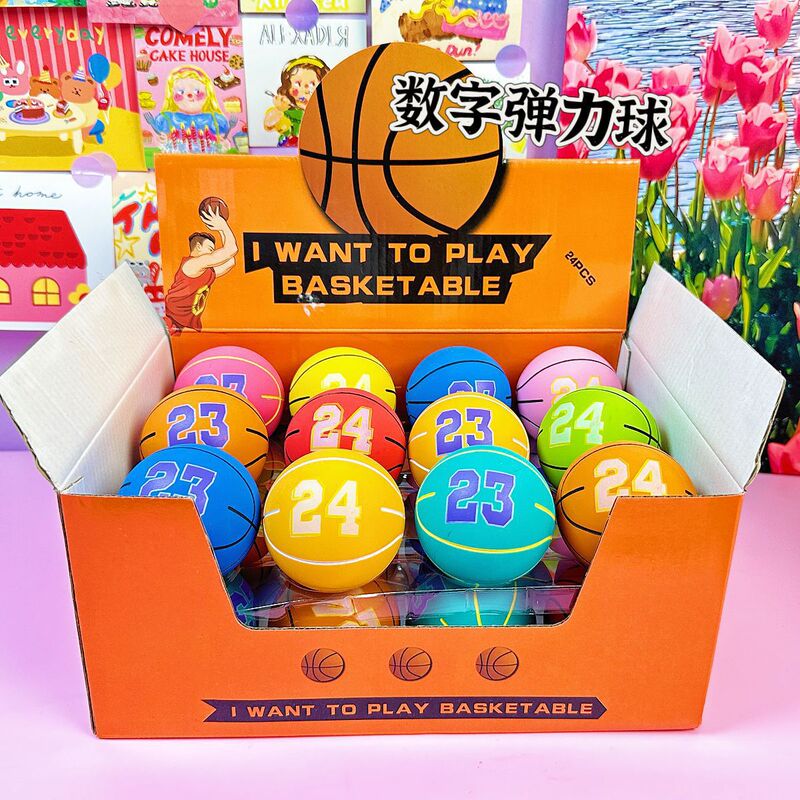 B6cm ultra-high elastic mini rubber basketball decompression hollow elastic ball children's toy mini basketball wholesale