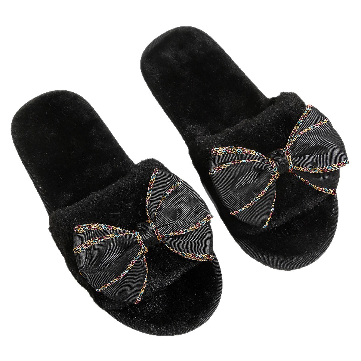 Pantuflas Peludas de Mujer de Lana Sintética y Plástico, Cómodas, para Casa y Ocio