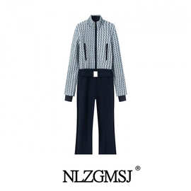 2025冬季新款欧美风时尚绗绣拼接腰带滑雪棉服连体裤