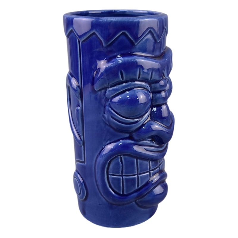 Barra americana Tiki taza hawaiana taza de cóctel de cerámica en relieve Tiki taza Zombie Copa transfronteriza en stock
