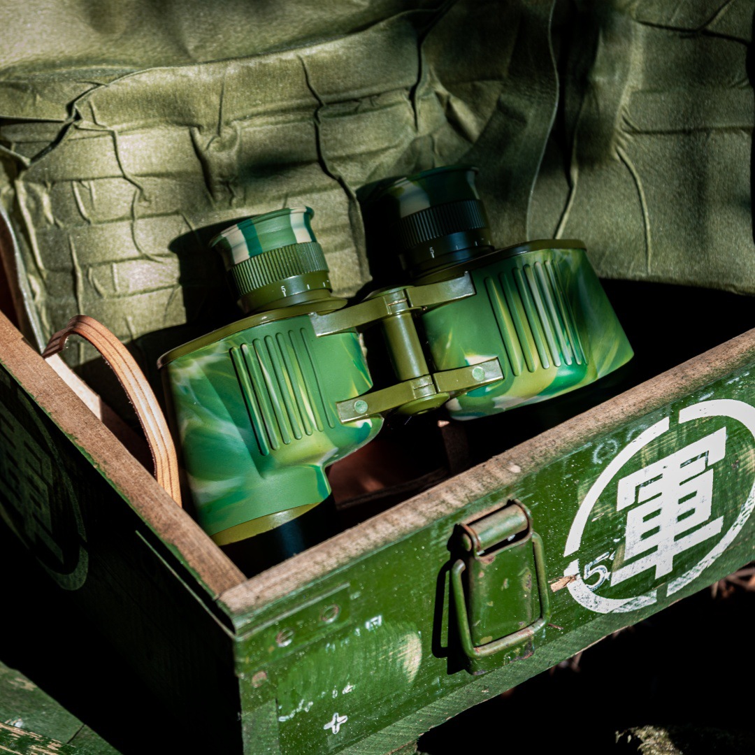95式军望远镜740牛皮包  微光夜视全天候坐标测距防水双筒望远镜