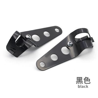 Motorcycle Accessories Motorcycle Refit Front Headlight Bracket Harley Prince Aluminum Alloy Front Headlight Bracket (Motorcycle Safety Supplies) - zj-50001-headlight-bracket-2-holes-black-motorcycle-headlight-bracket-2-holes