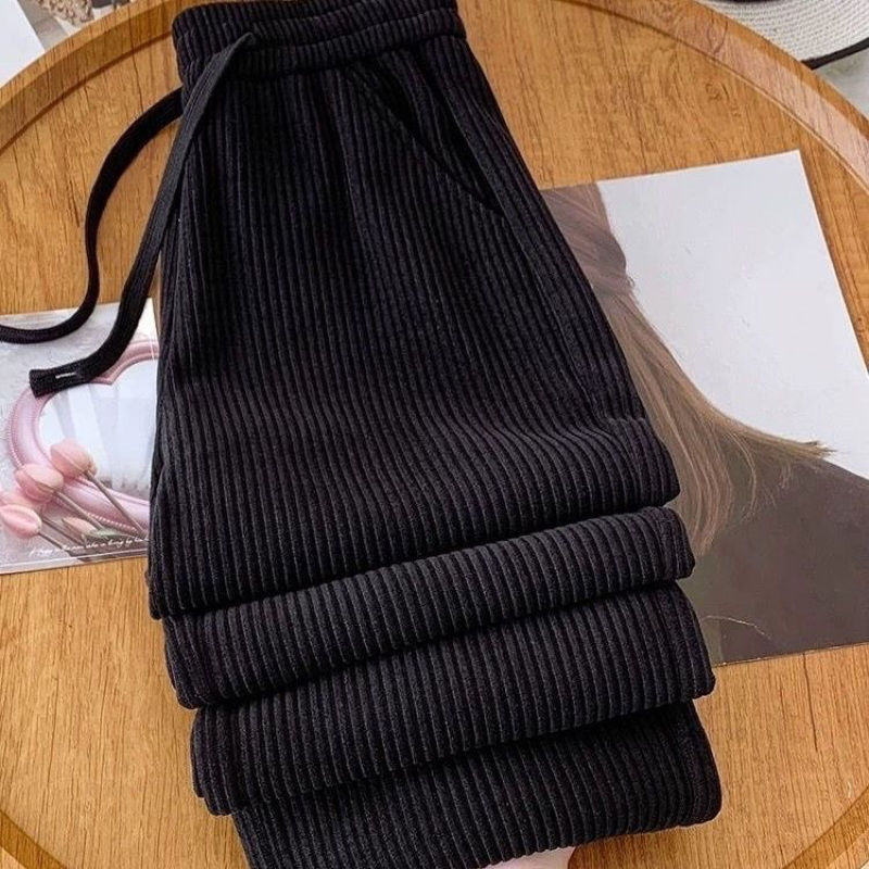 Pantalones rectos de lana de meandruño para mujeres primavera, otoño y invierno 2025 nuevos pantalones de pierna ancha de cintura alta y delgada sueltos y colgantes