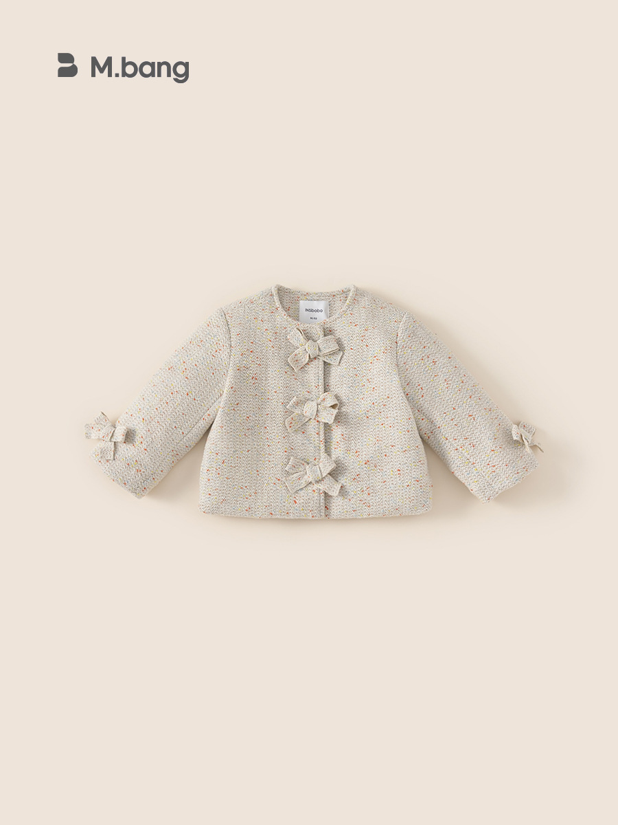 Yubao ropa infantil chaqueta de niña de otoño bebé nuevo arco de estilo extranjero camiseta de niña pequeña chaqueta de viento fragante