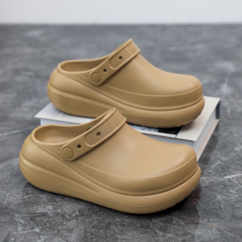 Women's Clogs for Outdoor Wear, Thick-Soled Sandals, Nurse Shoes, Slip-On Half-Slippers, Beach Shoes, Thick-Soled Clogs