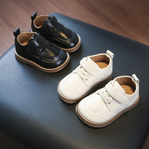Autumn and winter baby toddler shoes, girls' British style soft sole shoes, boys' casual small leather shoes, infants and young children's spring shoes