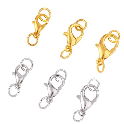 DIY饰品配件 常用优质合金龙虾扣 12mm手链项链搭扣 单圈组合批发