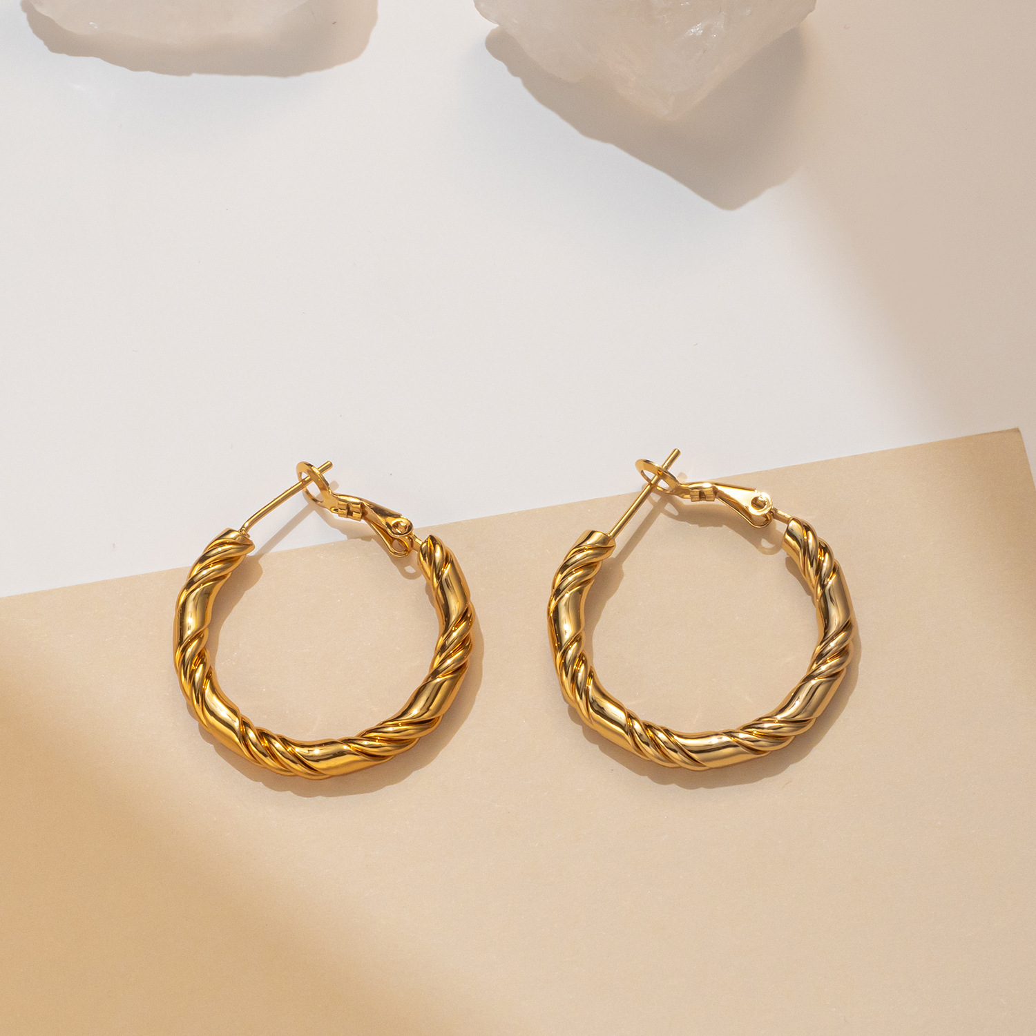 20g Weight Earrings Classification 1 Pair Quantity Round Titanium Steel Retro Simple Style Earrings