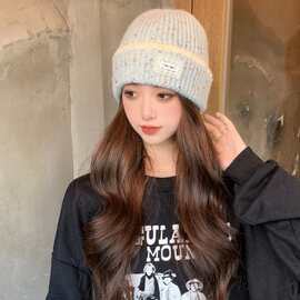 帽子秋冬款韩版毛线帽女加厚保暖包头帽显脸小防寒针织套头帽
