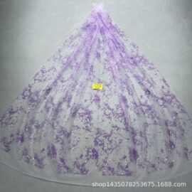 新款LC3828款花型10Y起订 婚纱礼服面料 网纱洒金片 喷金花型面料