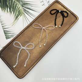 网红韩系简约手工串珠蝴蝶结甜美芭蕾风运动鞋手机链装饰半成品