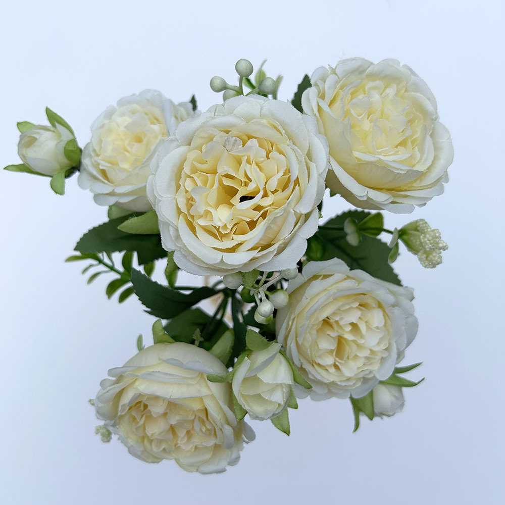 Simulation 5 Spring Peony Korean-style Bundle Rose Peony Simulation Flower Home Wedding Rose Bundle Decoration_voghion.com