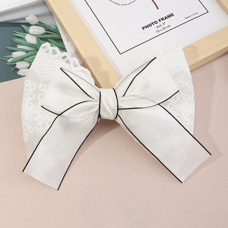 Korean Chiffon Yarn Line Bow Hairpin Wholesale display picture 5