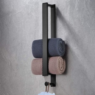 Cross-border stainless steel towel rack household bathroom storage towel bar storage rack punch-free towel bar
