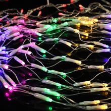 LED满天星网灯户外露营摆摊防水氛围装饰灯串彩色海边发光网灯串