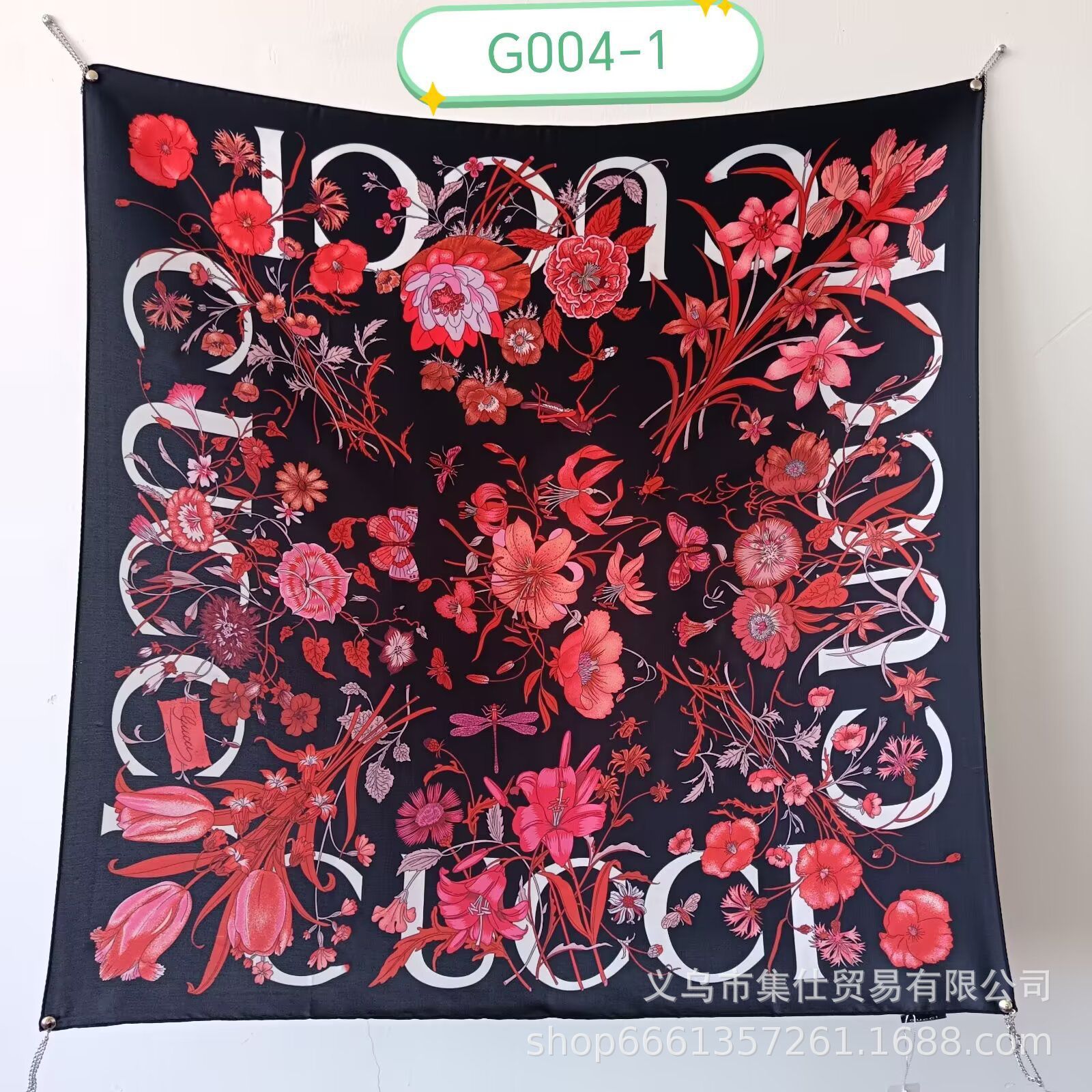 Bufandas de seda de moda europeas y americanas transfronterizas bufandas elegantes de alta calidad lujosas impresión de letras de seda impresión caliente en el extranjero