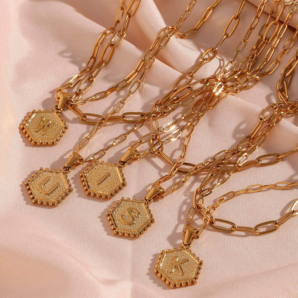 Fashion Letter Stainless Steel Titanium Steel Plating Pendant Necklace 1 Piece