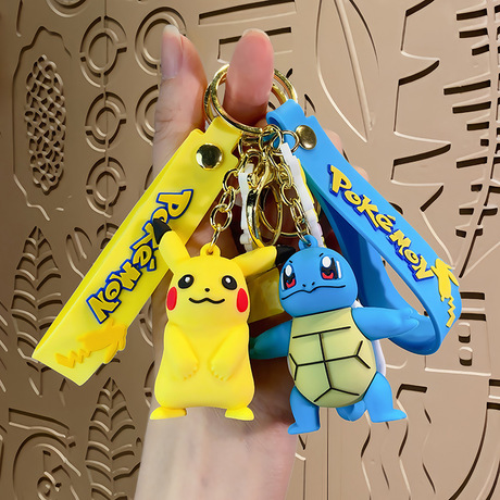 Cartoon Keychains Pokémon Pikachu Psyduck Keychain Doll Pendant Keychain Bag Gif