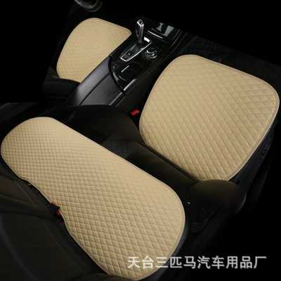 non-slip binding-free single-piece rear – Seat cushion, seat cover - beige-diamond-leather-front-row