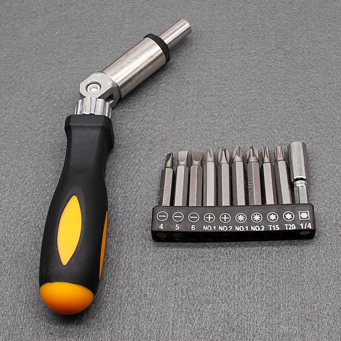 多功能棘轮万向手柄扳手螺丝刀十字一字梅花起子批头套装维修工具