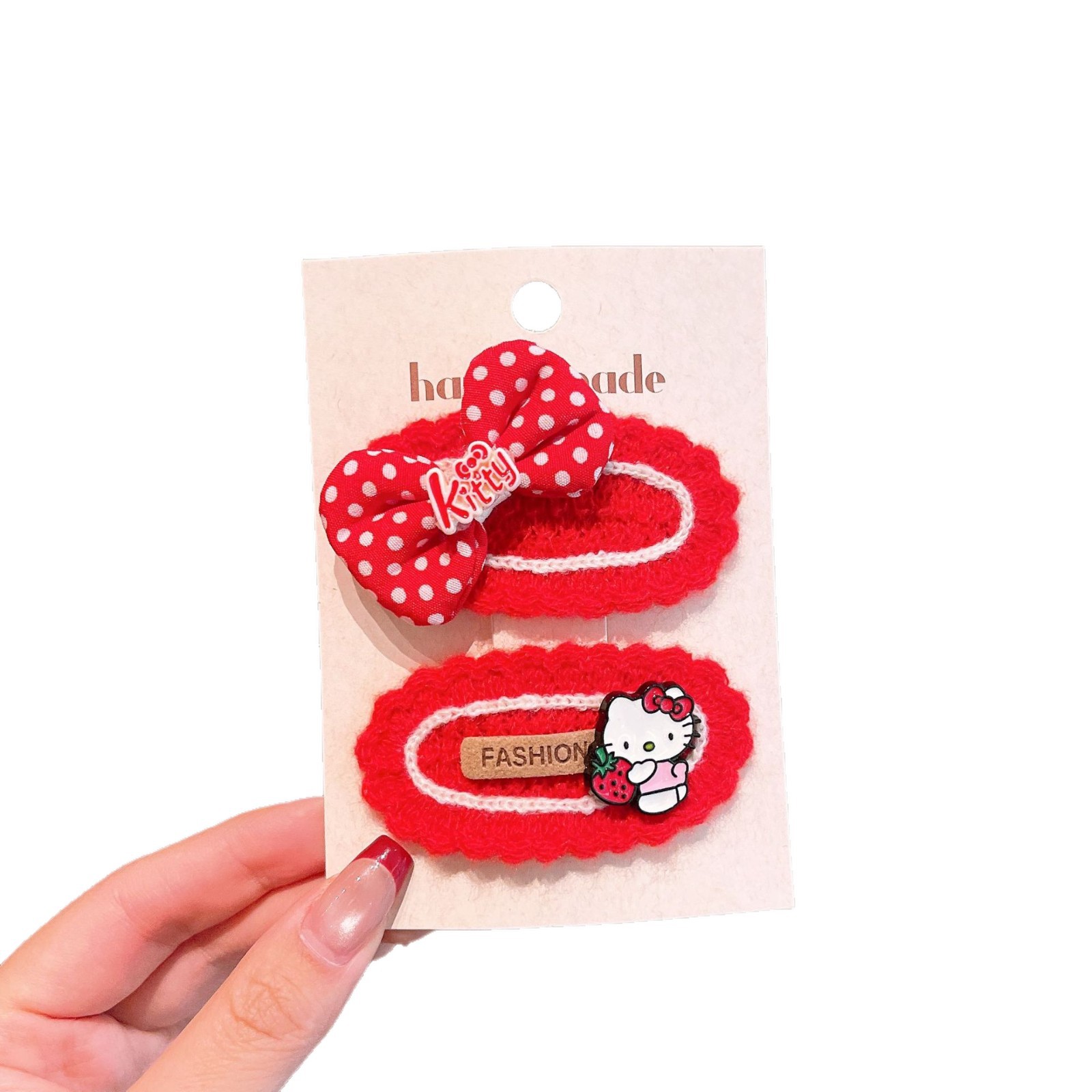 China viento rojo clip de cabello para niños de punto arco clip de cabello tocado lindas chicas de Año Nuevo BB clip lateral clip de cabello