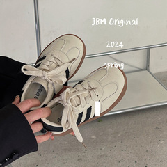 Early Spring Color Matching JBM New Children's Training Shoes Boys' Skate Shoes Girls' Casual White Shoes Korean Style Older Children's Single Shoes