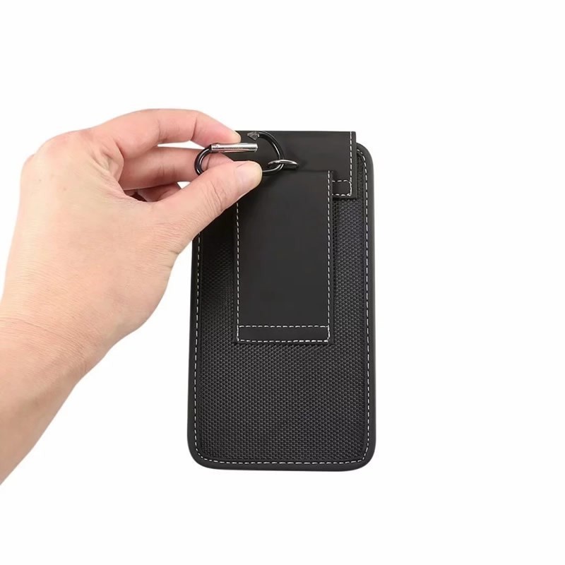 Bolso de la cintura para hombres que cuelga en la cintura estuche de cuero cinturón que cuelga en la cintura bolso de la cintura del teléfono móvil nylon horizontal y vertical caja del teléfono de Apple Montañismo