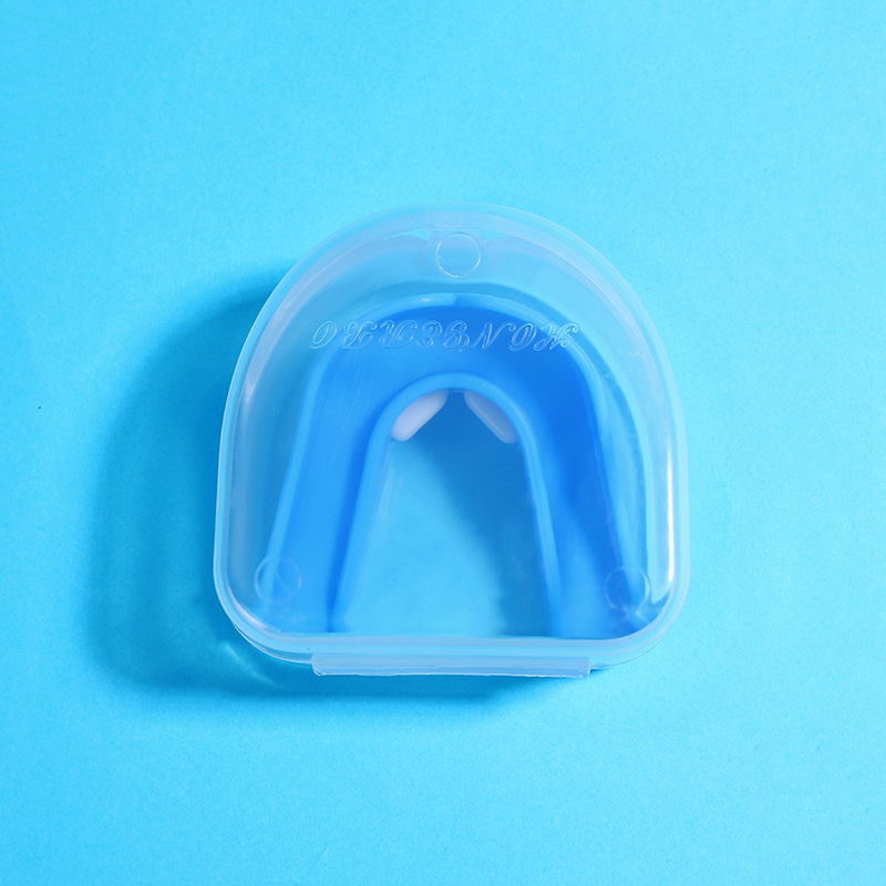 Protector de dientes masticable anti-molar de boxeo Protector de dientes de doble cara tirantes bola azul deportes protector de dientes suelto boxeo
