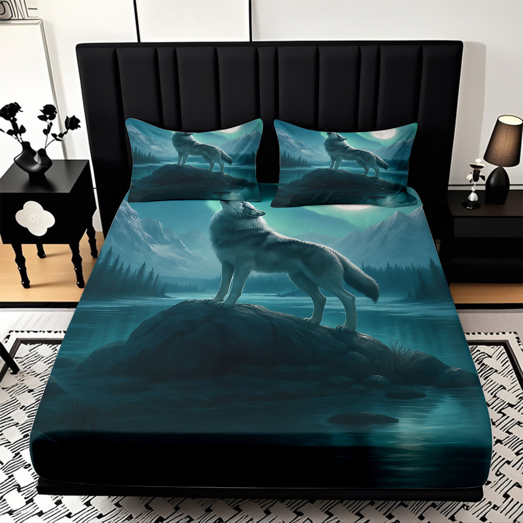 TEMU / JIT impresión digital 3D transfronteriza serie de wolf molido cama de cama de cama de cama para diseñar