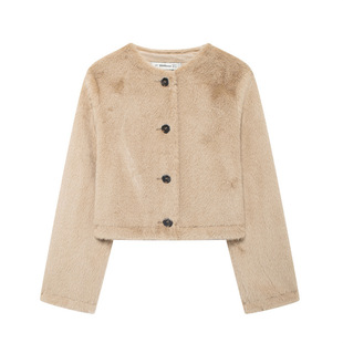 SAW AliExpress Independent Station European and American Style Women's Fashion Temperament Faux Fur Effect Jacket Coat 6318269