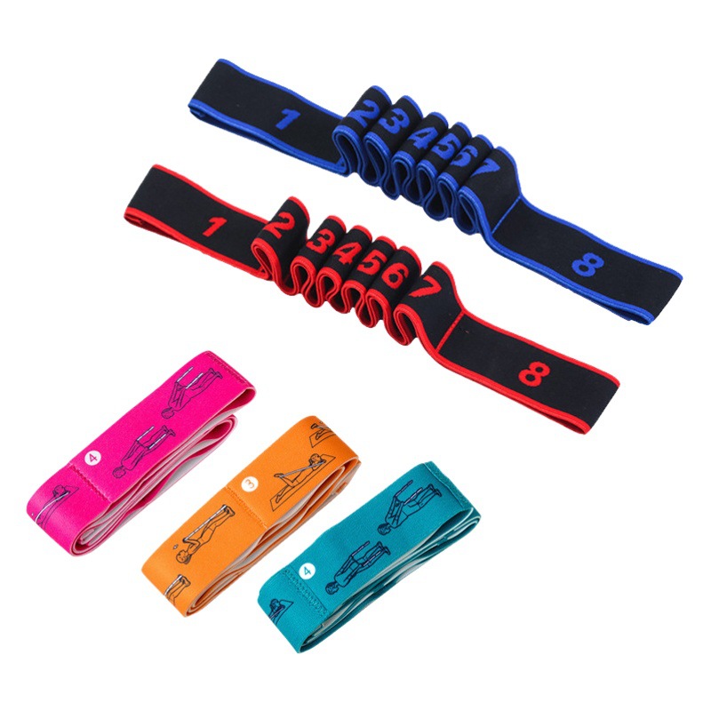 Banda de segmento banda de estiramiento de yoga banda elástica banda de estiramiento de baile latino banda de estiramiento banda de entrenamiento banda elástica de ocho caracteres