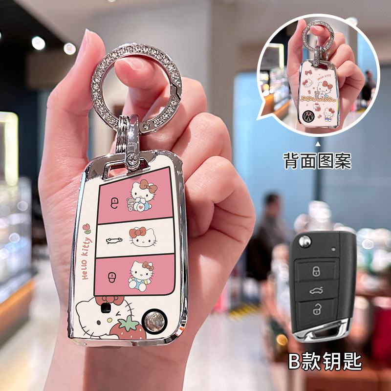 폭스바겐 모델 B [양면인쇄 KT 고양이] + 실버 다이아몬드 버클