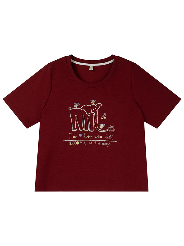 Aiyuan 2025 新しい大きいサイズの女性のファット mm 夏の気質ファッション漫画象ラウンドネック Tシャツ 9009|undefined