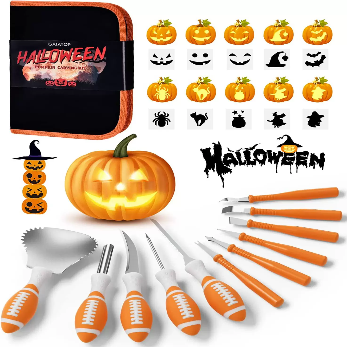 pumpkin carving kit tools19件套南瓜雕刻工具万圣节儿童南瓜刀