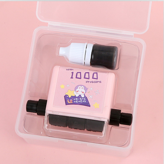 Prueba de matemáticas para niños padres del maestro enseñando sello de rodillo Adición de sello de enseñanza para niños, resta, multiplicación y entrenamiento de división