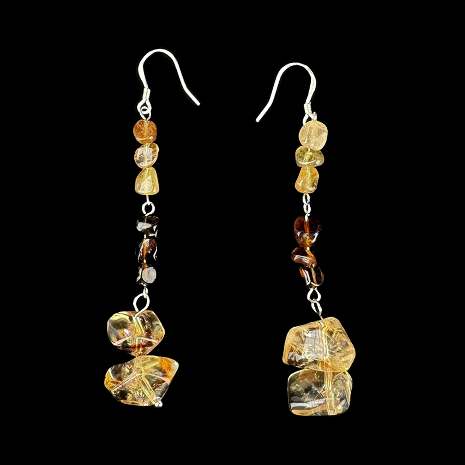 Cuitianjing [Venus] Citrine Tourmaline Earrings High-End Series Little Red Book