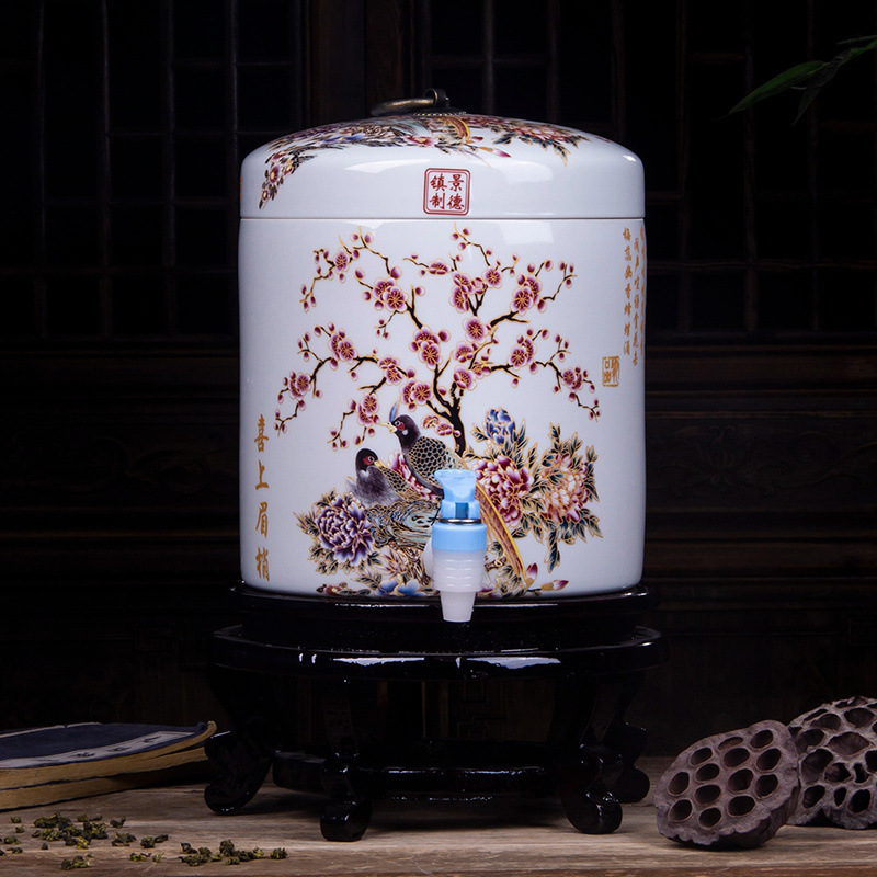 冷水壶带龙头景德镇大容量耐高温陶瓷凉白开凉水壶大茶壶茶壶家用|undefined