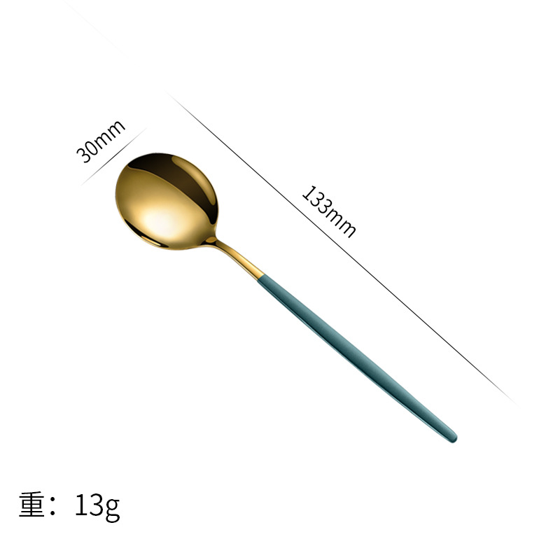Small soup spoon green gold