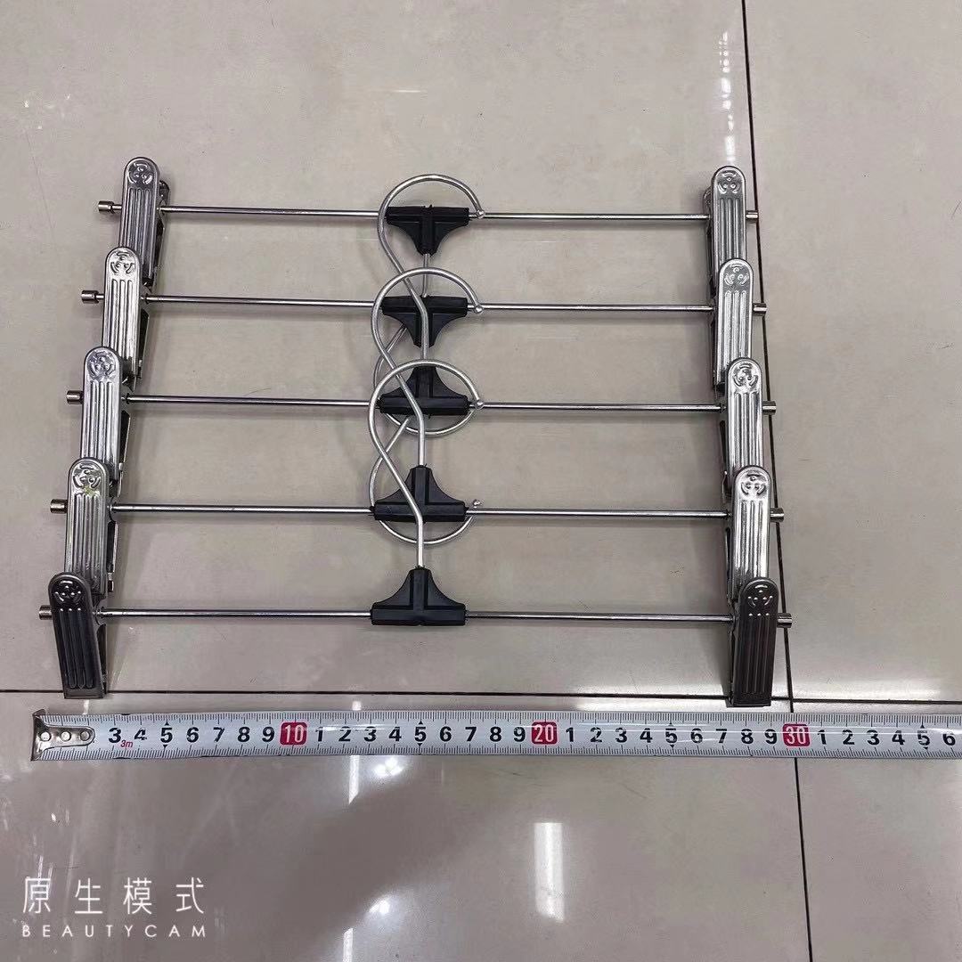 镀铬铁珠裤夹旋转金属防滑库架裙夹衣架不锈钢裤架收纳裤挂嗮衣架